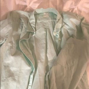 light green button down